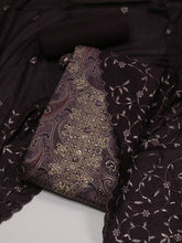 Neck Embroidered Cotton Blend Unstitched Suit Piece With Dupatta